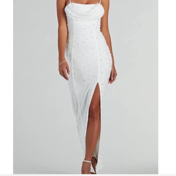 Dresses | White Windsor Maxi Dress With Pearl Embellishments | Poshmark Dresses | White Windsor Maxi Dress With Pearl Embellishments | Poshmark